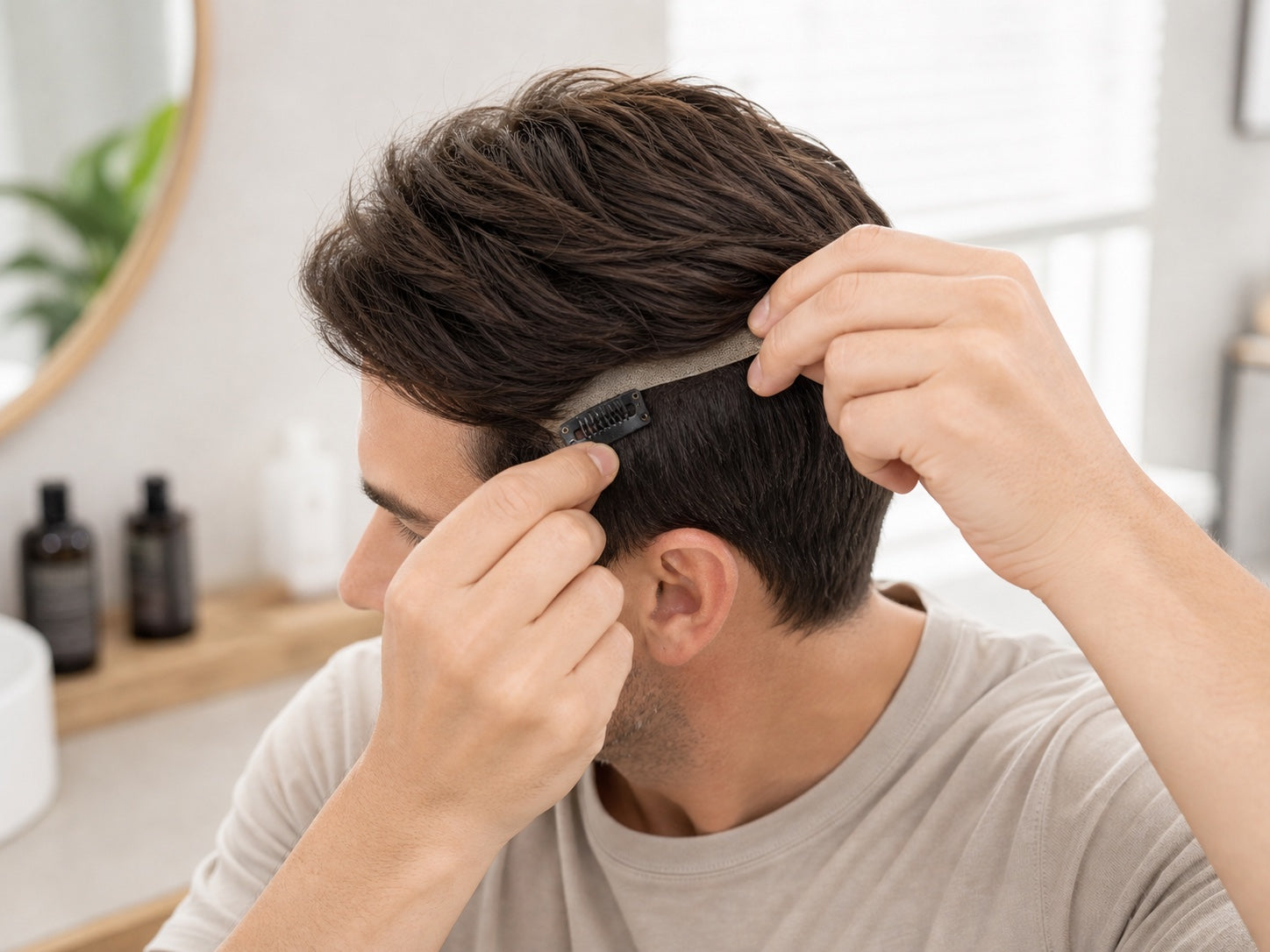 Clip step for DavinHair at-home hair system
