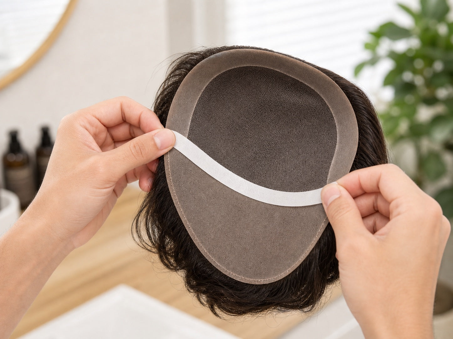 Tape step for DavinHair at-home hair system