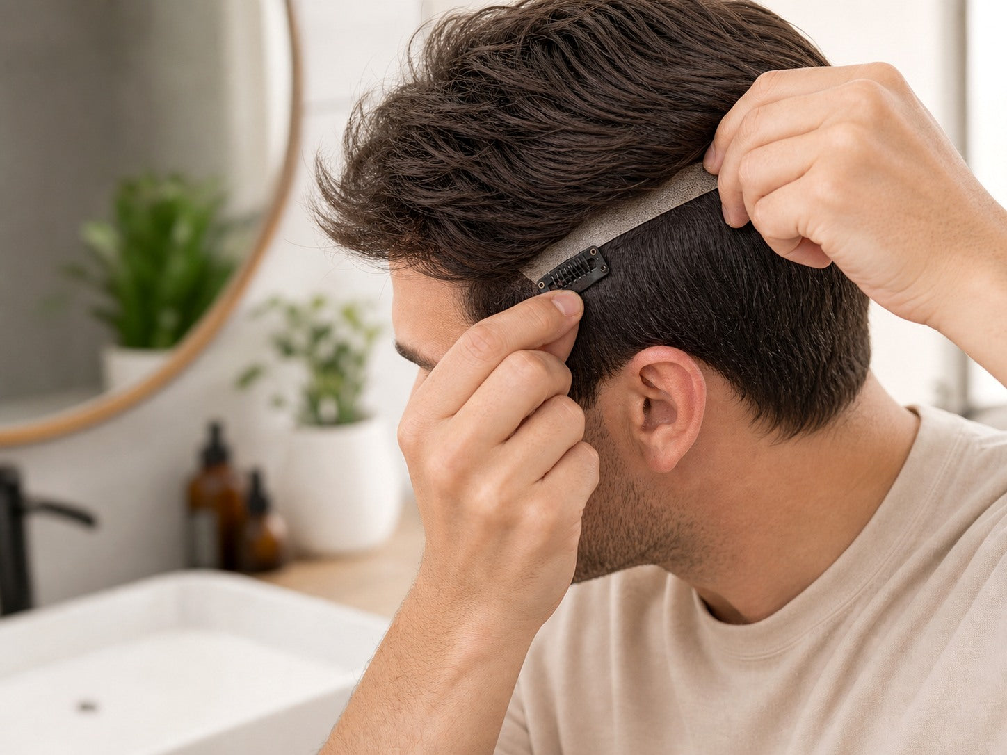 Clip step for DavinHair at-home hair system
