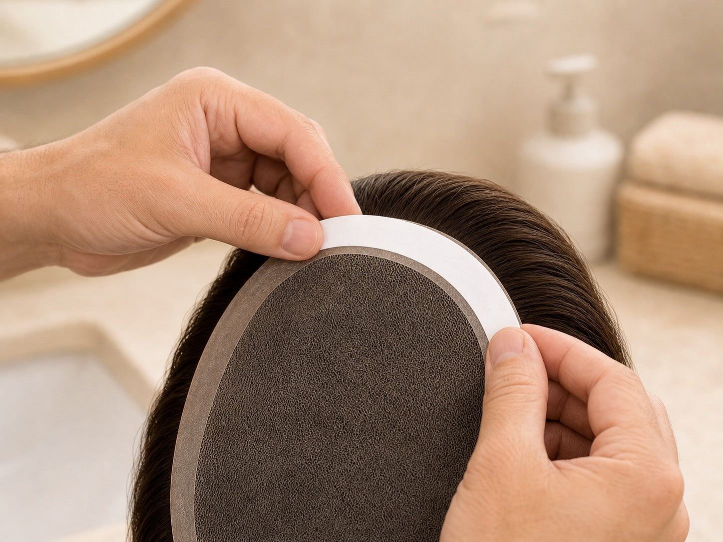 Tape step for DavinHair at-home hair system